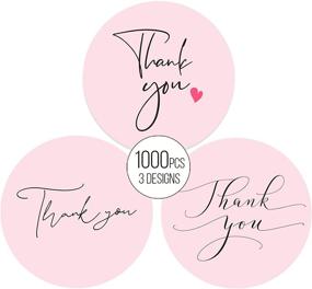 img 3 attached to 🎀 Powder Pink Thank You Stickers by LaPapier - Round 1.5 inches - Bulk Roll of 1000 Labels - 3 Unique Designs for All Occasions: Wedding, Baby Shower, Business, Graduation, Gifts, Party Favors, Cards