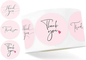 img 4 attached to 🎀 Powder Pink Thank You Stickers by LaPapier - Round 1.5 inches - Bulk Roll of 1000 Labels - 3 Unique Designs for All Occasions: Wedding, Baby Shower, Business, Graduation, Gifts, Party Favors, Cards