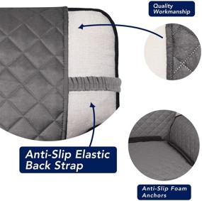 img 2 attached to 🛋️ Water Resistant Quilted Sofa Cover: Perfect Furniture Protector for Kids, Dogs, Pets - PureFit Reversible Slipcover with Non Slip Foam and Elastic Straps (Chair, Gray/Light Gray)