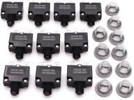 💧 fuzbaxy 10pcs waterproof circuit breakers with quick connect terminals and push button reset - including waterproof button cap, 15amp logo