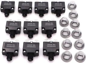 img 4 attached to 💧 Fuzbaxy 10PCS Waterproof Circuit Breakers with Quick Connect Terminals and Push Button Reset - Including Waterproof Button Cap, 15Amp