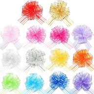 🎁 enhance your wedding gift baskets with large organza pull bows - multicolor 6 inches diameter (14 pieces) logo