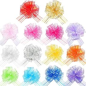 img 4 attached to 🎁 Enhance your Wedding Gift Baskets with Large Organza Pull Bows - Multicolor 6 Inches Diameter (14 Pieces)