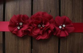 img 1 attached to Burgundy Bridesmaid Flowergirls Wedding Accessories: Women's Belts & Floral Decor