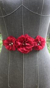 img 3 attached to Burgundy Bridesmaid Flowergirls Wedding Accessories: Women's Belts & Floral Decor