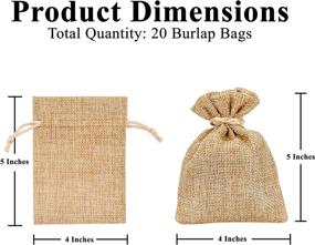 img 2 attached to 🎁 Mandala Crafts Burlap Bags: Small Drawstring Pouch Set for Weddings, Parties, and Gifts - Rustic Linen Burlap Drawstring Bags in Bulk - 20 PCs of 4X5 Inches