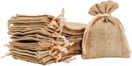 🎁 мешочки из джутового холста mandala crafts: набор небольших сумочек на шнурке для свадеб, вечеринок и подарков - рустические сумочки из льняного джутового холста оптом - 20 штук размером 4x5 дюймов логотип