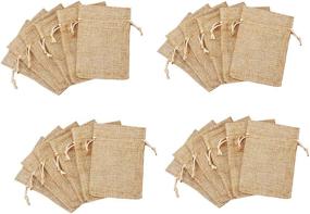 img 1 attached to 🎁 Мешочки из джутового холста Mandala Crafts: Набор небольших сумочек на шнурке для свадеб, вечеринок и подарков - Рустические сумочки из льняного джутового холста оптом - 20 штук размером 4X5 дюймов