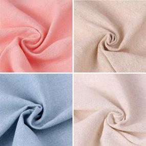 img 2 attached to 🧵 Premium Needlework Fabric Set: 4Pcs 4 Colors Natural Linen Fabric for Cross Stitch & Garment Craft - 20 Inch DIY Decoration