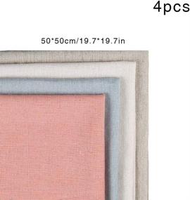 img 3 attached to 🧵 Premium Needlework Fabric Set: 4Pcs 4 Colors Natural Linen Fabric for Cross Stitch & Garment Craft - 20 Inch DIY Decoration