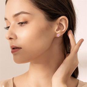 img 3 attached to 🌸 Waysles Pink Flower Post Stud Earrings: Hypoallergenic Sterling Silver Jewelry for Women and Girls