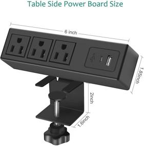 img 2 attached to 💡 Convenient Desktop Clamp Power Strip with USB: Surge Protector Charging Station with USB A and USB C PD Fast Charging Outlets - Ideal for Home Office, Garage, and Workshop