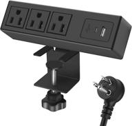 💡 convenient desktop clamp power strip with usb: surge protector charging station with usb a and usb c pd fast charging outlets - ideal for home office, garage, and workshop logo