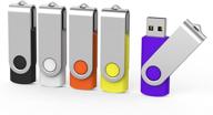 high-speed 5 pack 32gb usb 3.0 flash drive: aiibe usb stick thumb drive - 5 color multipack (black red yellow white purple) logo