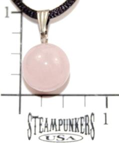 img 2 attached to 🌙 Steampunkers USA Celestial Collection - 14mm Rose Quartz Pink Moon Sphere Ball - Adjustable Black Cord Necklace - Crystal Gemstone Collectibles Handmade Charm