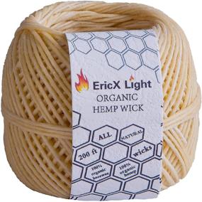 img 3 attached to 🐝 Organic Hemp Wick with Natural Beeswax Coating - EricX Light Beeswax Hemp Wick, 200ft Spool, Standard Size (1.0mm)