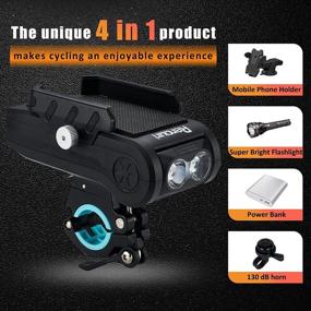 img 3 attached to 🚴 RERAUN 4-in-1 Bike Lights 4000mAh Headlights USB Rechargeable Waterproof Bright Bicycle Lights with Power Bank Horn Phone Holder for Night Riding Mountain Bike - Ideal for Men and Women