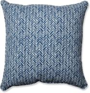 herringbone blue 25 inch floor pillow logo