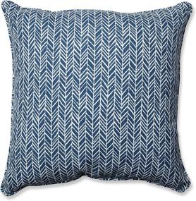 img 4 attached to Herringbone Blue 25 Inch Floor Pillow