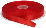 topenca supplies: red double face solid satin ribbon roll - 1/2 inches x 50 yards logo