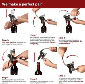 img 3 attached to Rabbit Wine Bottle Opener 2020 Upgraded Rabbit Wine Opener Kit Wine Stopper Professional Grade Silver