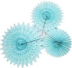 img 2 attached to 👶 Blue Grey Frozen Baby Boy Baby Shower Decorations: 8pcs Tissue Pom Pom Flower & Paper Fans