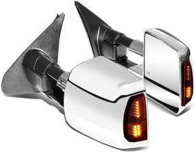 img 4 attached to DNA MOTORING TWM-038-T999-CH-SM Pair Of Chrome Powered Heated LED Turn Signal Towing Mirrors Replacement Compatible With 07-16 Tundra