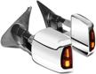 dna motoring twm-038-t999-ch-sm pair of chrome powered heated led turn signal towing mirrors replacement compatible with 07-16 tundra logo