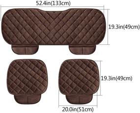 img 1 attached to WINGOFFLY 3 Pack Thickened Front and Back Car Seat Cushion | Non-slip Car Interior Seat Cover Pad Mat | Ideal for Auto Vehicle | Coffee