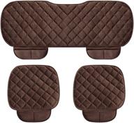 wingoffly 3 pack thickened front and back car seat cushion | non-slip car interior seat cover pad mat | ideal for auto vehicle | coffee logo