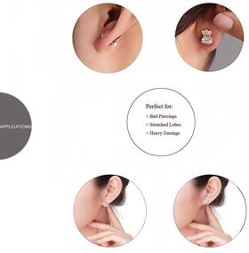 img 3 attached to Crown & Heart Style Earring Lifters - 6 Pairs Adjustable Hypoallergenic Lifts for Droopy Ears