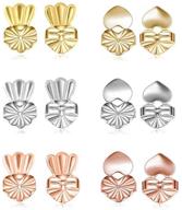 crown & heart style earring lifters - 6 pairs adjustable hypoallergenic lifts for droopy ears logo
