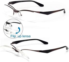 img 3 attached to 👓 Liansan Metal Frame Flip Up Lens Reading Glasses Readers: Black and Brown 3802 for Men and Women