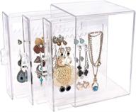 📦 dustproof clear acrylic earring holder organizer box – durable jewelry display stand with 3 vertical drawers for stud earrings – transparent design for easy viewing logo