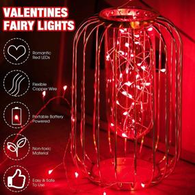 img 2 attached to 🎆 Vibrant Firecracker Lights for Mother's Day, Valentine's Day, Weddings, and More - 6.5ft 40 LED String Lights, Battery Operated - Perfect Indoor/Outdoor Decoration