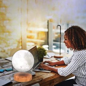 img 1 attached to 🌕 VGAzer Levitating Moon Lamp: Unique Gifts with Floating and Spinning 3D Printing LED Moon Lamp, 3 Color Modes (YE, WH), Perfect for Room Decor, Night Light, Office Desk Toys