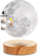 🌕 vgazer levitating moon lamp: unique gifts with floating and spinning 3d printing led moon lamp, 3 color modes (ye, wh), perfect for room decor, night light, office desk toys логотип