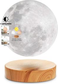 img 4 attached to 🌕 VGAzer Levitating Moon Lamp: Unique Gifts with Floating and Spinning 3D Printing LED Moon Lamp, 3 Color Modes (YE, WH), Perfect for Room Decor, Night Light, Office Desk Toys