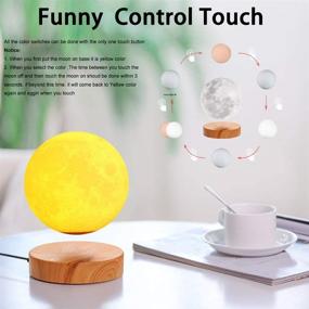 img 3 attached to 🌕 VGAzer Levitating Moon Lamp: Unique Gifts with Floating and Spinning 3D Printing LED Moon Lamp, 3 Color Modes (YE, WH), Perfect for Room Decor, Night Light, Office Desk Toys