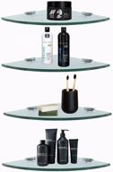 🛁 4-pack corner storage glass shelf set: shower caddy, shampoo holder, wall organizer - ideal for bathroom, kitchen, and living room - adhesive, no drilling required logo