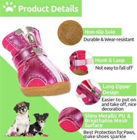 img 2 attached to 🐾 Breathable Dog Boots by SUNFURA – Waterproof Anti-Slip Outdoor Shoes for Small Dogs, with Adjustable Straps, Durable Sole, and Zippered Paw Protectors – Ideal for Hiking, Running, and Walking