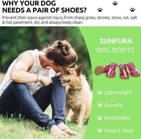 img 3 attached to 🐾 Breathable Dog Boots by SUNFURA – Waterproof Anti-Slip Outdoor Shoes for Small Dogs, with Adjustable Straps, Durable Sole, and Zippered Paw Protectors – Ideal for Hiking, Running, and Walking