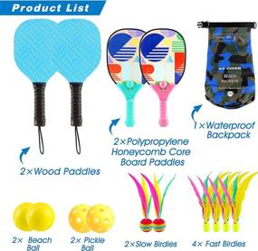 img 3 attached to 🏓 GS CHIER Portable Pickleball and Beach Paddle Ball Game Kit: Perfect for Kids and Adults with 2 Racket Paddles and 2 Beachballs