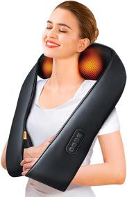 img 4 attached to Heated Shiatsu Neck and Back Massager with Extra Long 10ft Power Cord - Ideal for Car, Office, and Home Use