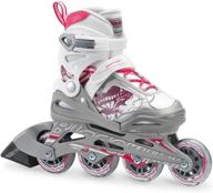 🛼 phoenix girls adjustable fitness inline skate, white/pink, junior - bladerunner by rollerblade, value performance inline skates logo