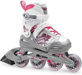 img 4 attached to 🛼 Phoenix Girls Adjustable Fitness Inline Skate, White/Pink, Junior - Bladerunner by Rollerblade, Value Performance Inline Skates