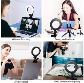 img 2 attached to 💡 LED Selfie Ring Light for Laptop with 3 Light Modes and 10 Level Dimmable settings – Video Conference Lighting Kit for Laptop Desk Monitor