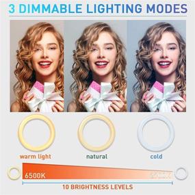img 3 attached to 💡 LED Selfie Ring Light for Laptop with 3 Light Modes and 10 Level Dimmable settings – Video Conference Lighting Kit for Laptop Desk Monitor