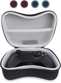 img 4 attached to Protective EVA Travel Case for Xbox One and Xbox Series Controllers - Including Mesh Pocket and 4 Thumb Grips (Black)