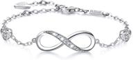 🎁 timeless elegance: christmas gifts 925 sterling silver infinity womens bracelet in white gold plating – a symbolic love charm adjustable bracelet – exquisite jewelry gift for mom, women, wife, girls, or her logo